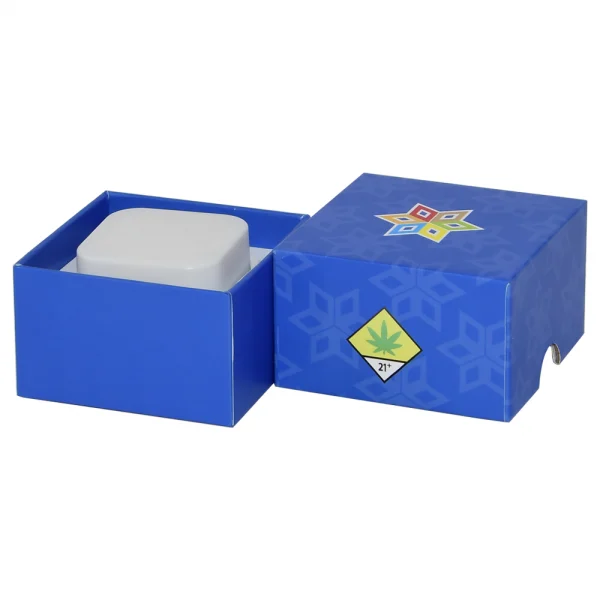 Lid and base box for cannabis jar packaging